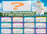 Moldura Religiosa Calendário 2024 Presença de Jesus