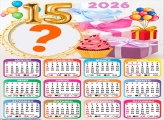 Calendário 2026 de 15 Anos Foto Montagem