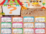 Calendário 2024 Colocar Foto Grátis Festança Junina Mensagem