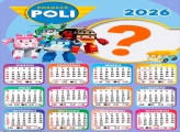 Calendário 2026 Robocar Poli Montagem de Foto
