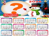 Foto Calendário 2026 Feliz Natal Boneco de Neve Grátis
