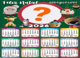Calendário 2026 Papai Noel Amigurumi Emoldurar Foto Online