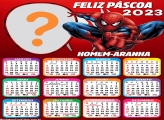 Calendário 2023 Feliz Páscoa Homem Aranha para Foto Colagem Online