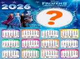 Calendário 2026 Frozen II O Reino do Gelo Montar Foto Grátis