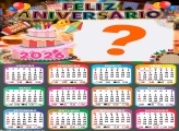 Calendário 2026 Feliz Aniversário Festa Junina Colagem de Fotos