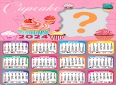 Foto Mensagem Online Calendário 2024 Cupcake