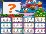 Calendário 2026 Feliz Natal Galinha Pintadinha Saia Rosa Foto Colagem