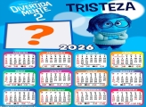 Calendário 2026 Tristeza Divertidamente 2 Juntar Foto Online
