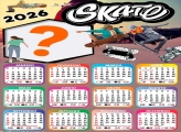 Calendário 2026 Skate para FotoMontagem