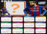 Calendário 2021 Lionel Messi Jogador de Futebol