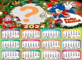 Infantil para Imprimir Calendário 2024 Feliz Natal Sonic