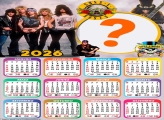 Calendário 2026 Guns N Roses Montagem de Foto