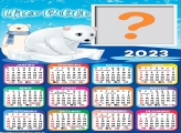 Calendário 2023 Urso Polar Fazer Montagem de Fotos