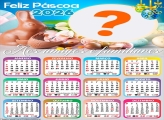 Calendário 2026 Feliz Páscoa Amigos e Familiares Foto Colagem