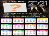 Moldura de Ano Novo Calendário 2021