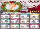 Calendário 2022 Feliz Natal Data de Alegria e Prosperidade Foto Moldura