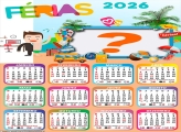 Calendário 2026 Férias Tema Foto Montagem