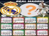 Calendário 2022 Real Madrid Editar Moldura Grátis