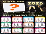 Calendário 2026 Ano de Realização Feliz Ano Novo Colagem de Fotos