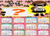 Calendário 2026 BatGirl Cute Colagem de Fotos