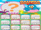 Calendário 2024 Fazer Online Montagem Galinha Pintadinha Saia Rosa