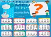 Calendário 2025 Feliz Aniversário Meu Filho Colagem de Foto