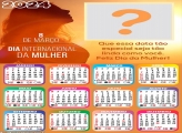 Foto Moldura Online Calendário 2024 Data Especial Dia da Mulher