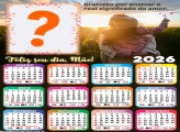 Calendário 2026 Gratidão Dia das Mães Montagem de Foto
