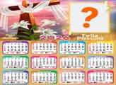 Calendário 2026 Feliz Páscoa Frase Deus te Abençoe Foto Montagem