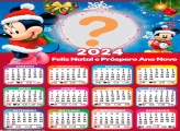 Calendário 2024 Feliz Natal Minnie e Mickey Frase de Boas Festas