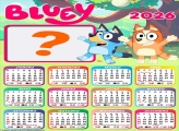 Calendário 2026 Bluey Foto Moldura