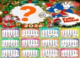 Calendário 2026 Feliz Natal Sonic Foto Montagem