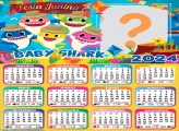 Calendário 2024 Arraiá Baby Shark Festa Junina Colar Foto