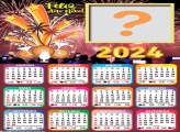 Criar Online Calendário 2024 Feliz Ano Novo Fogo de Artifício