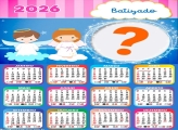 Calendário 2026 Batizado Menino e Menina Emoldurar Foto Online