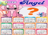 Calendário 2026 Angel do Stitch Montagem de Foto