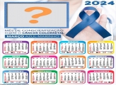 Calendário 2024 Março Azul Marinho Montagem de Foto Online