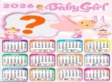 Calendário 2026 Baby Girl Colagem de Fotos