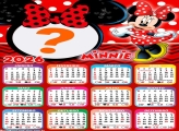 Calendário 2026 Minnie Vestido Vermelho Criar Montagem