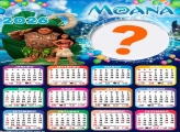Calendário 2026 Aniversário Moana Montagem de Foto