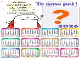 Calendário 2026 Te Amo Pai Bentô Emoldurar Foto Online