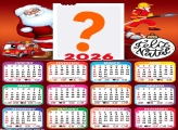 Calendário 2026 Feliz Natal Bombeiro Montagem de Foto