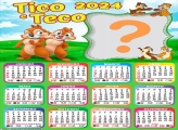 Calendário 2024 Colagem Foto Montagem Tico e Teco