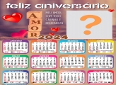 Calendário 2024 Feliz Aniversário Amor Foto Moldura Grátis