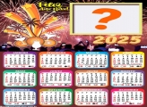 Calendário 2025 Foto Montagem Feliz Ano Novo