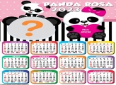 Calendário 2023 Panda Rosa com Foto Montagem