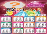 Calendário 2023 Princesas da Disney Colagem Grátis