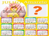 Calendário 2026 Campanha Julho Amarelo Colar Foto Online