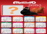 Moldura de Foto CalendÃ¡rio 2024 O Touro Ferdinando