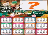Calendário 2026 Feliz Natal Bom Dia Emoldurar Foto Online
